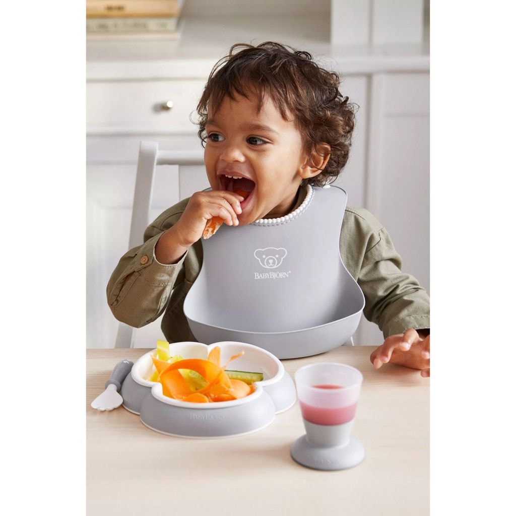 Conjunto de 2 Babadores Verde Claro/Cinza